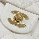 シャネル CHANEL マトラッセ25 A01112 ホワイト ゴールド金具 キャビアスキン レディース ショルダーバッグ