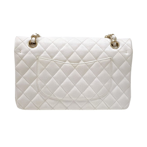 シャネル CHANEL マトラッセ25 A01112 ホワイト ゴールド金具 キャビアスキン レディース ショルダーバッグ