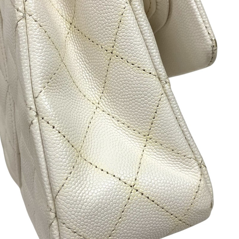 シャネル CHANEL マトラッセ25 A01112 ホワイト ゴールド金具 キャビアスキン レディース ショルダーバッグ