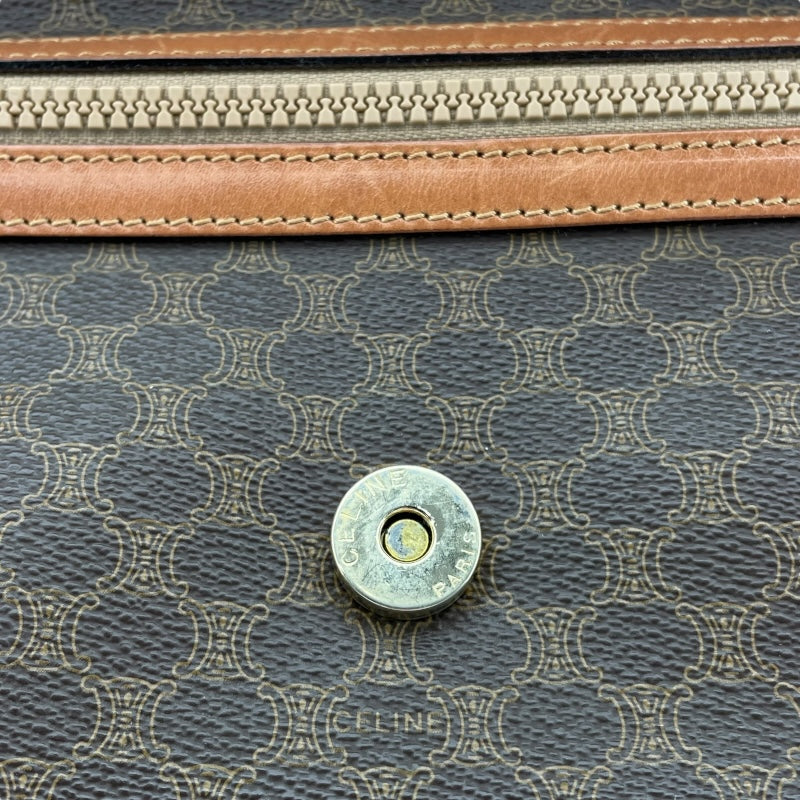 セリーヌ CELINE マカダム柄クラッチバッグ ブラウン GD金具 PVC レディース クラッチバッグ