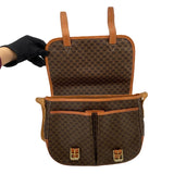 セリーヌ CELINE マダカム柄 メッセンジャーバッグ ブラウン GD金具 PVC ユニセックス メッセンジャーバッグ