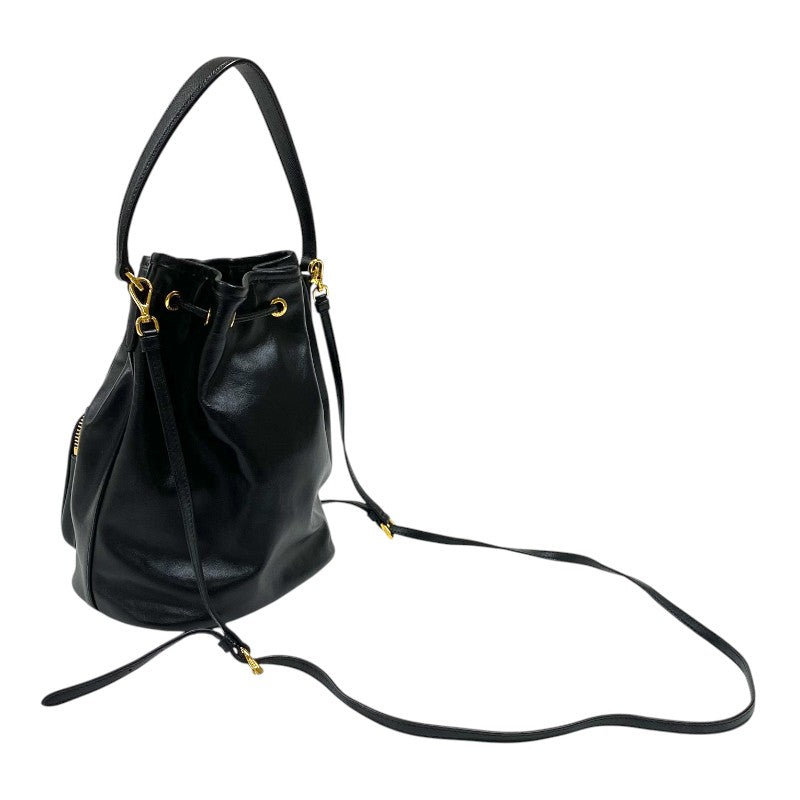 プラダ PRADA デュエット レザーバケットバッグ 1BH038 ブラック ゴールド金具 レディース ハンドバッグ ショルダーバッグ