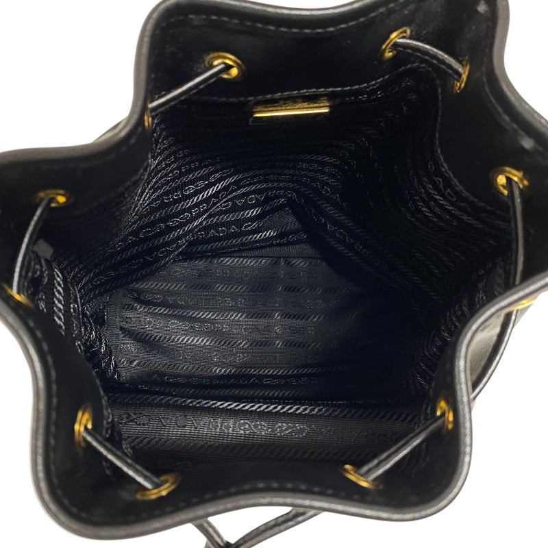プラダ PRADA デュエット レザーバケットバッグ 1BH038 ブラック ゴールド金具 レディース ハンドバッグ ショルダーバッグ
