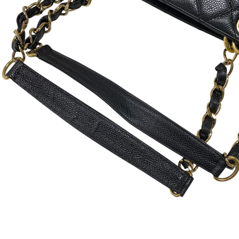 シャネル CHANEL PSTチェーントートバッグ A50994 ブラック ゴールド金具 キャビアスキン レディース ショルダーバッグ