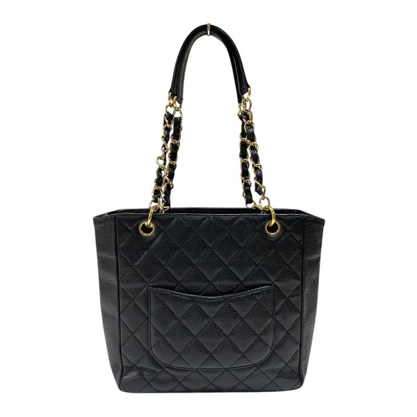 シャネル CHANEL PSTチェーントートバッグ A50994 ブラック ゴールド金具 キャビアスキン レディース ショルダーバッグ