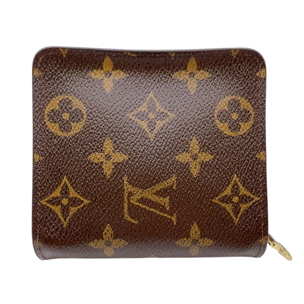 ルイ・ヴィトン LOUIS VUITTON コンパクトジップ M61667 ブラウン　ゴールド金具 モノグラム レディース 二つ折り財布