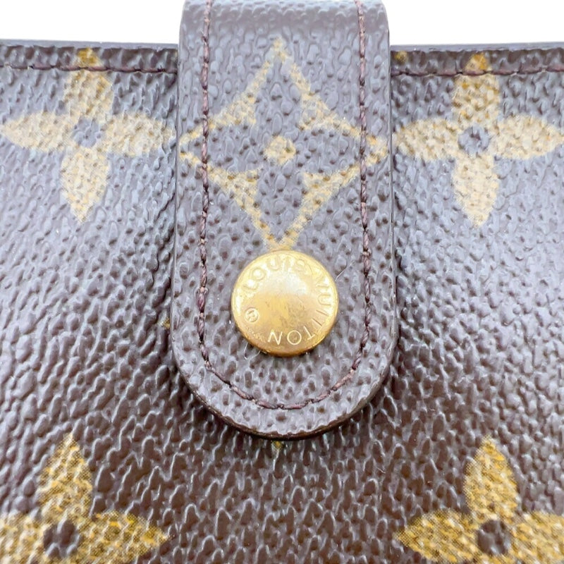 ルイ・ヴィトン LOUIS VUITTON コンパクトジップ M61667 ブラウン　ゴールド金具 モノグラム レディース 二つ折り財布