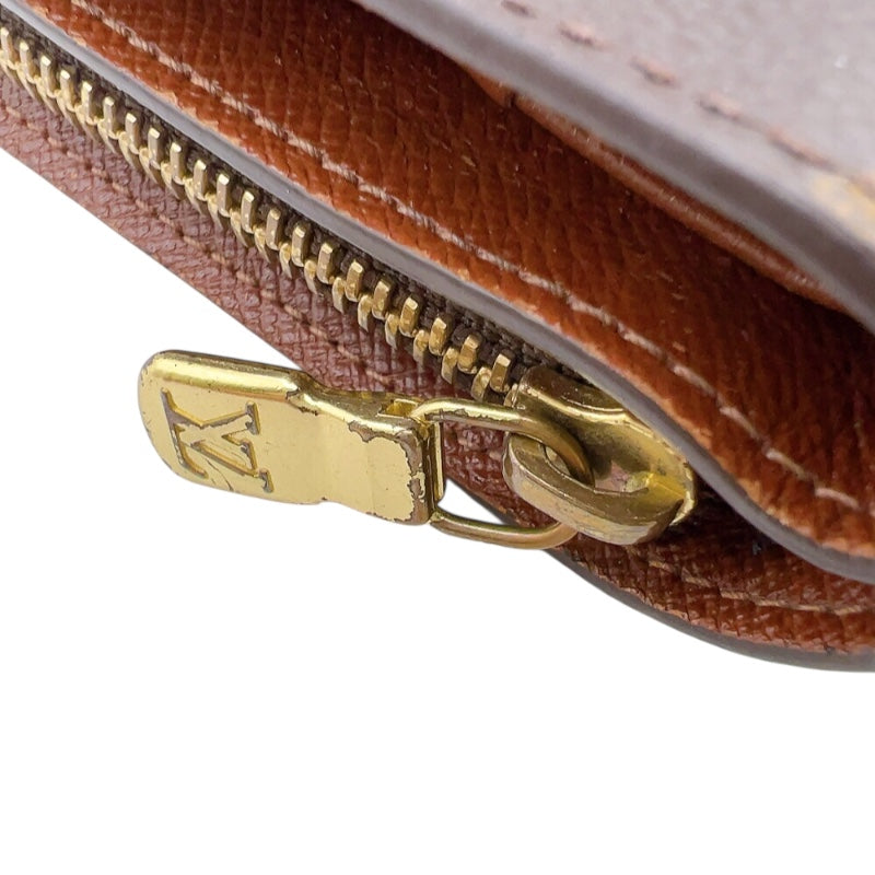 ルイ・ヴィトン LOUIS VUITTON コンパクトジップ M61667 ブラウン　ゴールド金具 モノグラム レディース 二つ折り財布