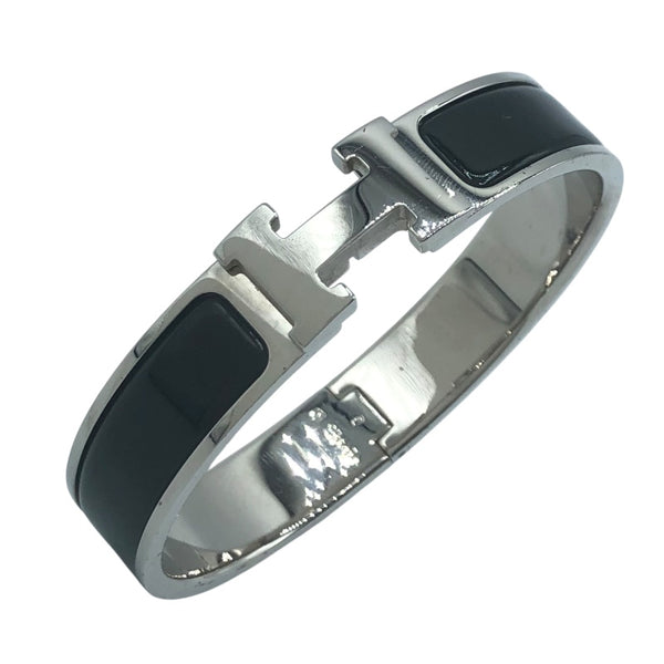 エルメス HERMES クリッククラックPM ブラック SV金具 エナメル/メタル アクセサリー