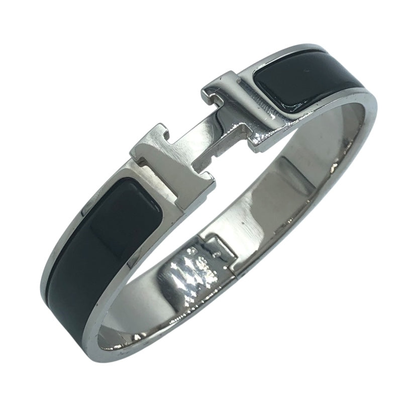 エルメス HERMES クリッククラックPM ブラック SV金具 エナメル/メタル アクセサリー