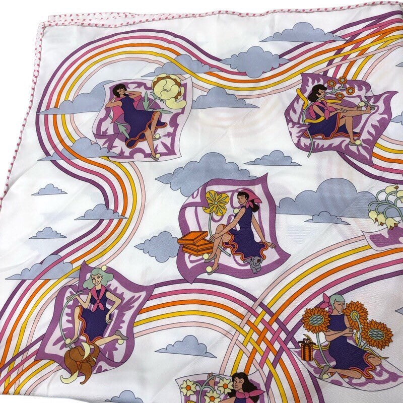 エルメス HERMES カレ65　CARRES VOLANTS シルク レディース スカーフ