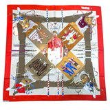 エルメス HERMES カレ90 LE CARNAVAL DE VENISE オレンジ シルク100％ レディース スカーフ