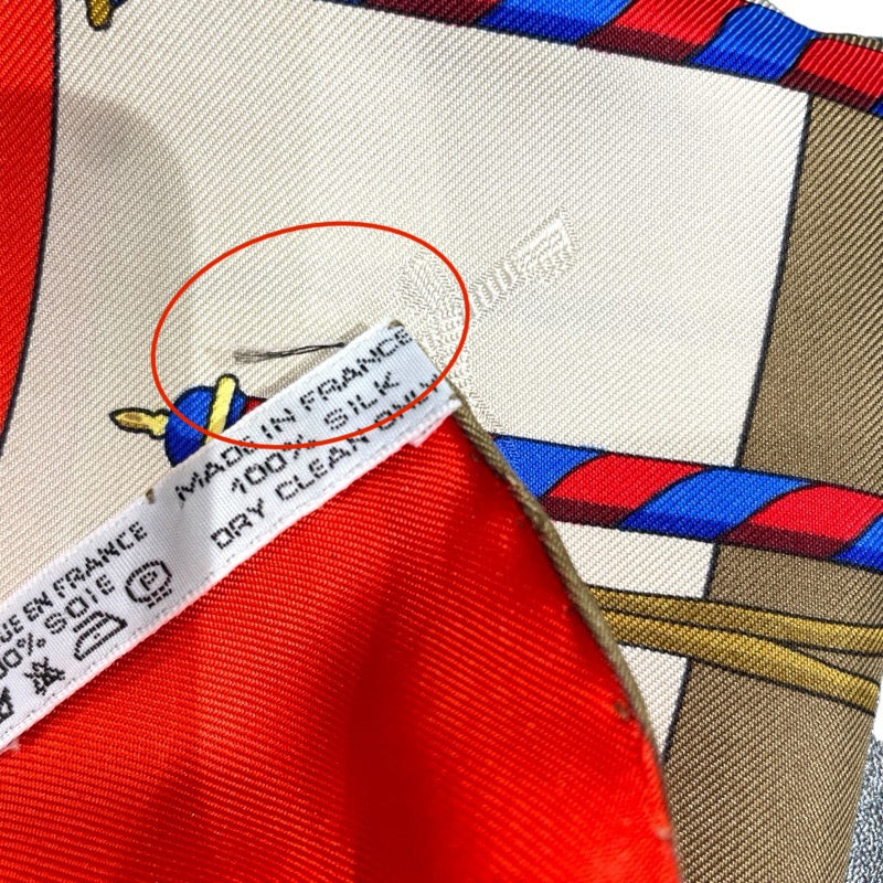 エルメス HERMES カレ90 LE CARNAVAL DE VENISE オレンジ シルク100％ レディース スカーフ