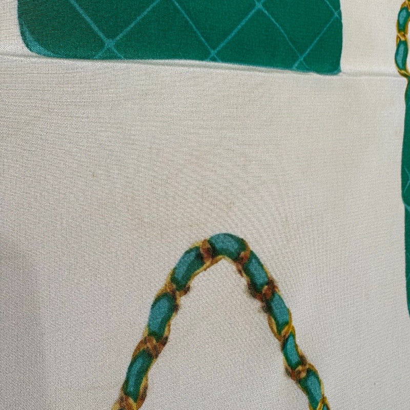 シャネル CHANEL スカーフ グリーン シルク レディース スカーフ