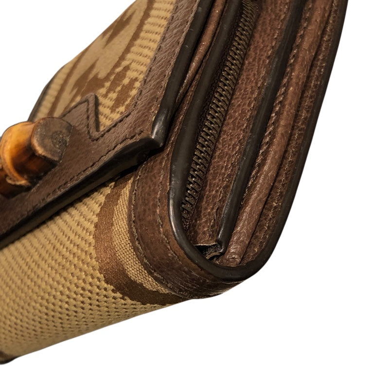 グッチ GUCCI バンブーコンパクトウォレット 658635 ベージュ バンブージャンボGG レディース 二つ折り財布