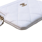 シャネル CHANEL クラシックジップ コインパース AP2061 ホワイト ゴールド金具 キャビア レディース コインケース