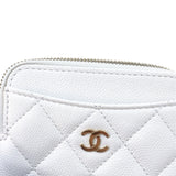 シャネル CHANEL クラシックジップ コインパース AP2061 ホワイト ゴールド金具 キャビア レディース コインケース