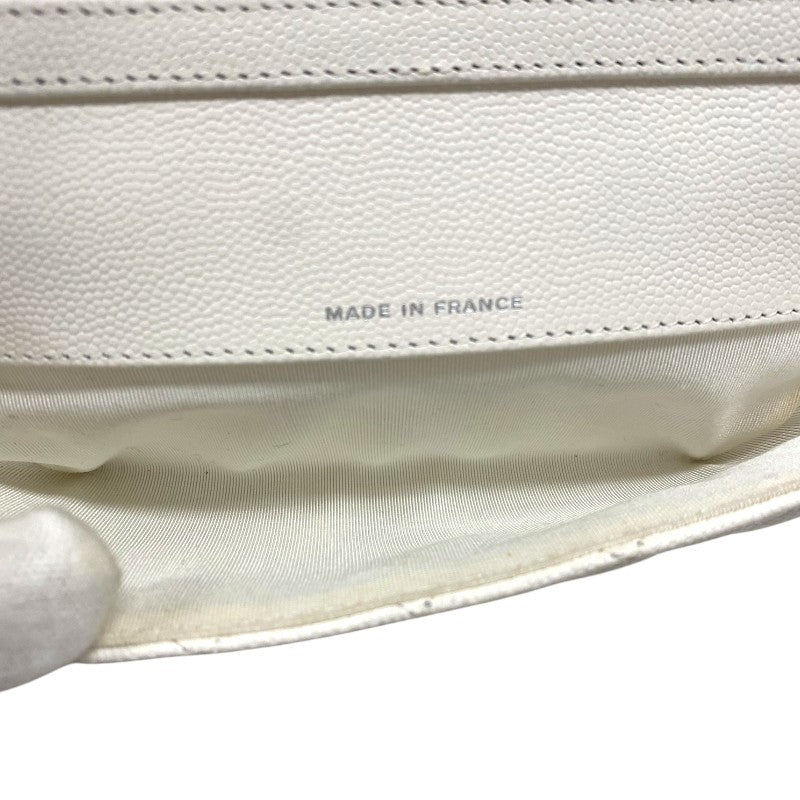シャネル CHANEL マトラッセ チェーン アイウェアケース AP2044 ホワイト シルバー金具 キャビアスキン レディース ショルダーバッグ