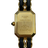 シャネル CHANEL プルミエール M H0001 ブラック GP クオーツ レディース 腕時計