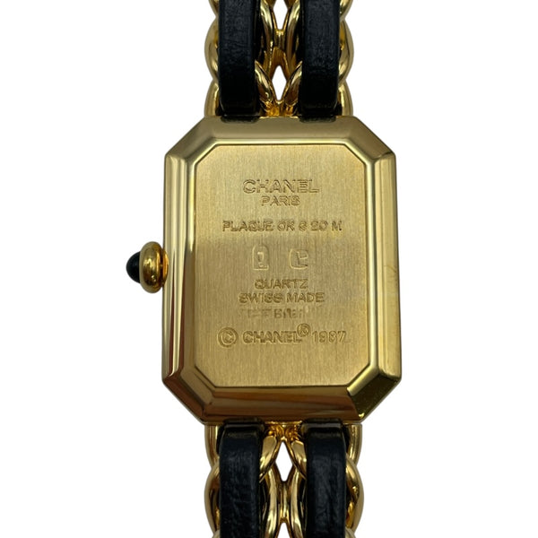 シャネル CHANEL プルミエール M H0001 ブラック GP クオーツ レディース 腕時計