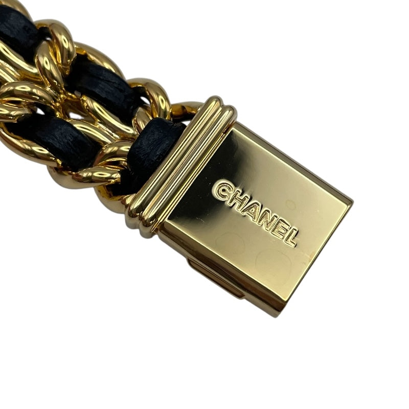 シャネル CHANEL プルミエール M H0001 ブラック GP クオーツ レディース 腕時計
