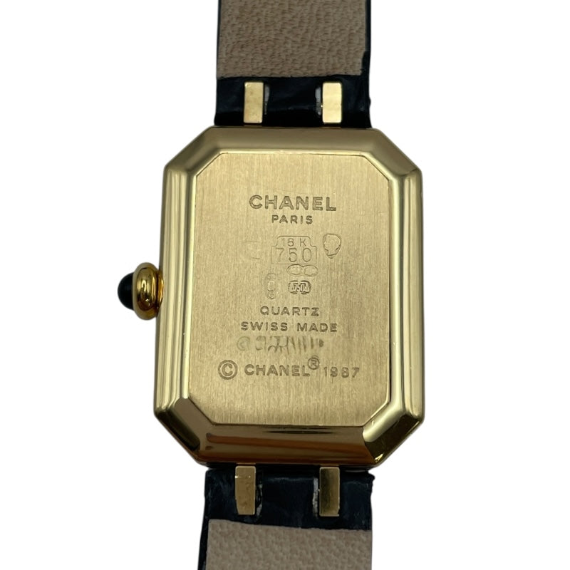 シャネル CHANEL プルミエール H0092 ブラック GP クオーツ レディース 腕時計