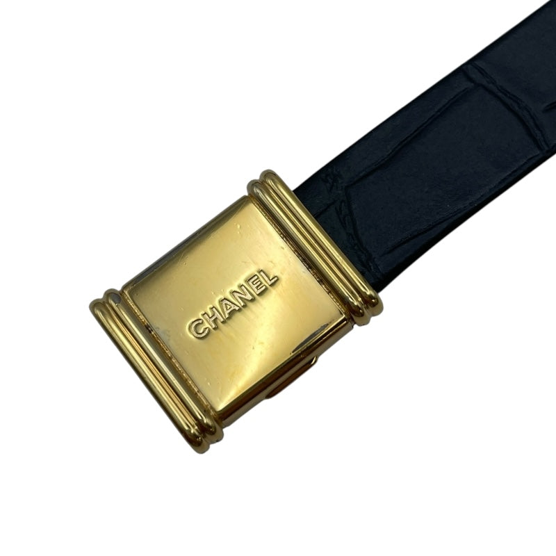 シャネル CHANEL プルミエール H0092 ブラック GP クオーツ レディース 腕時計