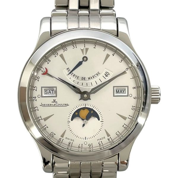 ジャガー・ルクルト JAEGER-LE COULTRE マスターカレンダー ムーンフェイズ 147.8.41.S シルバー SS メンズ 腕時計