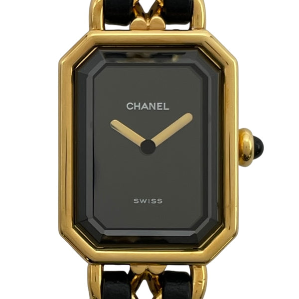 シャネル CHANEL プルミエール L H0001 ブラック GP クオーツ レディース 腕時計