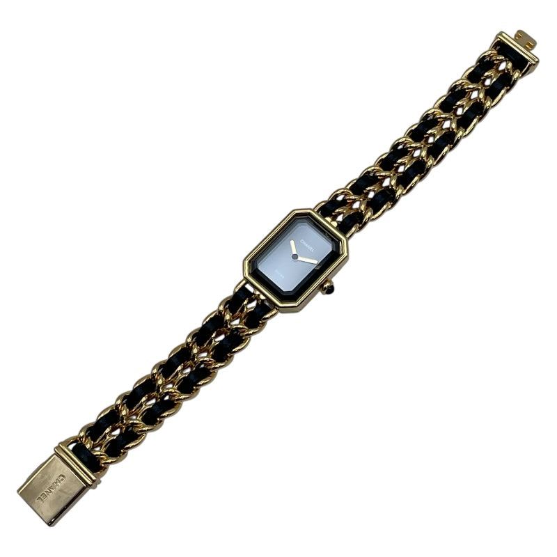 シャネル CHANEL プルミエール L H0001 ブラック GP クオーツ レディース 腕時計