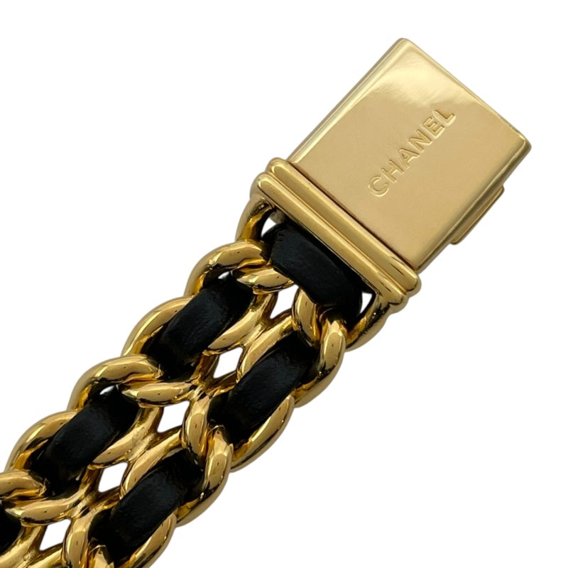 シャネル CHANEL プルミエール L H0001 ブラック GP クオーツ レディース 腕時計