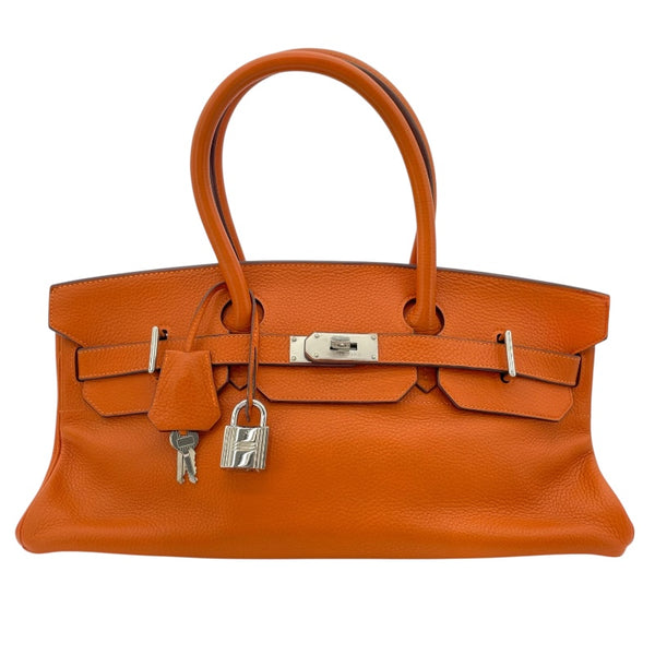 エルメス HERMES ショルダーバーキン □H刻 オレンジ SV金具 トリヨン レディース ショルダーバッグ