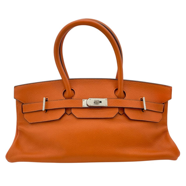 エルメス HERMES ショルダーバーキン □H刻 オレンジ SV金具 トリヨン レディース ショルダーバッグ