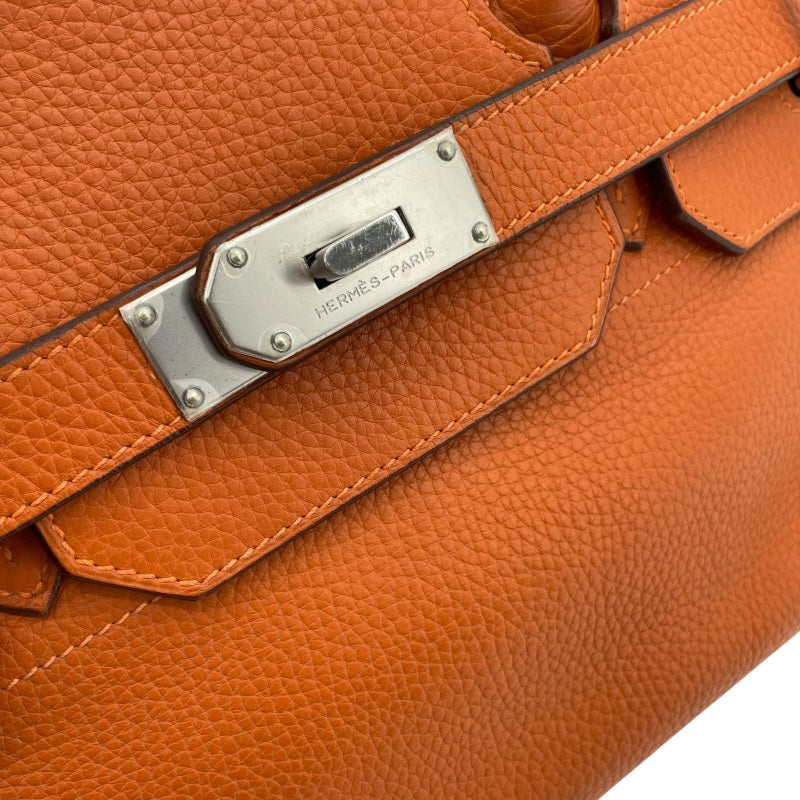エルメス HERMES ショルダーバーキン □H刻 オレンジ SV金具 トリヨン レディース ショルダーバッグ
