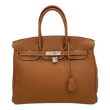 エルメス HERMES バーキン35 □Q刻 ゴールド SV金具 トゴ レディース ハンドバッグ
