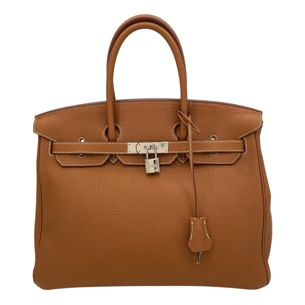 エルメス HERMES バーキン35 □Q刻 ゴールド SV金具 トゴ レディース ハンドバッグ