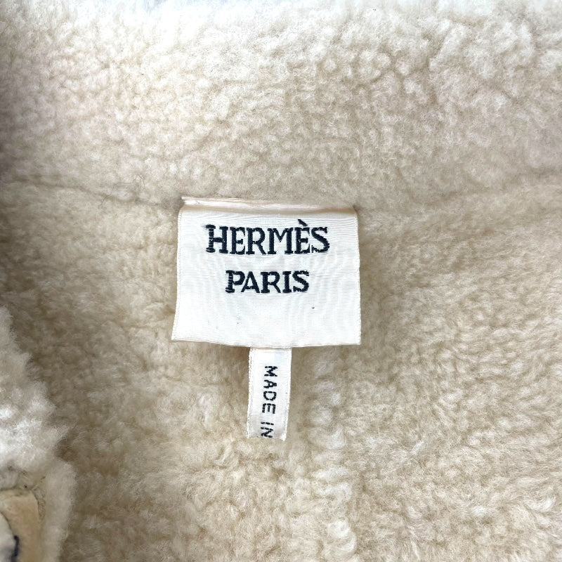 エルメス HERMES ムートンジャケット ゴルチェ期 ブラウン 羊革 レディース その他アウター