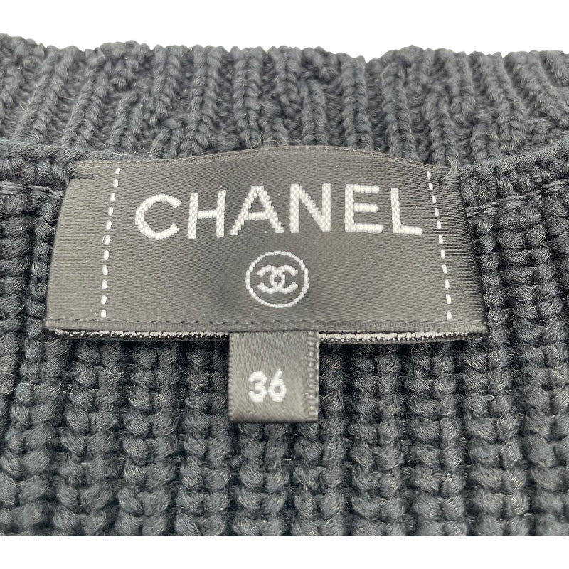 シャネル CHANEL ココマークボタンニットジャケット P79195 ネイビー コットン レディース その他アウター