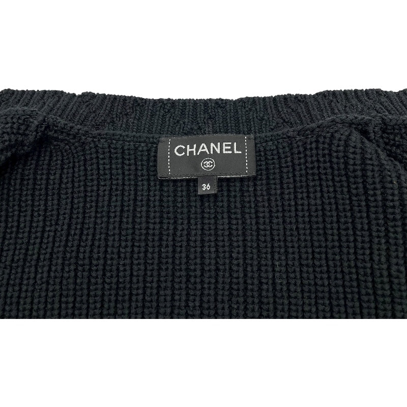 シャネル CHANEL ココマークボタンニットジャケット P79195 ネイビー コットン レディース その他アウター