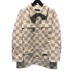 ルイ・ヴィトン LOUIS VUITTON ダミエオーバー長袖シャツジャケット HQS65E ベージュ×ホワイト コットン メンズ 長袖シャツ