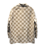 ルイ・ヴィトン LOUIS VUITTON ダミエオーバー長袖シャツジャケット HQS65E ベージュ×ホワイト コットン メンズ 長袖シャツ