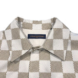 ルイ・ヴィトン LOUIS VUITTON ダミエオーバー長袖シャツジャケット HQS65E ベージュ×ホワイト コットン メンズ 長袖シャツ