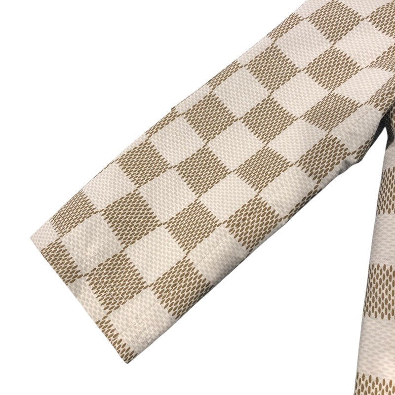 ルイ・ヴィトン LOUIS VUITTON ダミエオーバー長袖シャツジャケット HQS65E ベージュ×ホワイト コットン メンズ 長袖シャツ