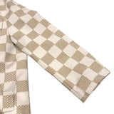 ルイ・ヴィトン LOUIS VUITTON ダミエオーバー長袖シャツジャケット HQS65E ベージュ×ホワイト コットン メンズ 長袖シャツ