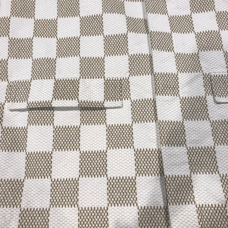 ルイ・ヴィトン LOUIS VUITTON ダミエオーバー長袖シャツジャケット HQS65E ベージュ×ホワイト コットン メンズ 長袖シャツ