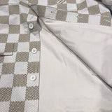 ルイ・ヴィトン LOUIS VUITTON ダミエオーバー長袖シャツジャケット HQS65E ベージュ×ホワイト コットン メンズ 長袖シャツ