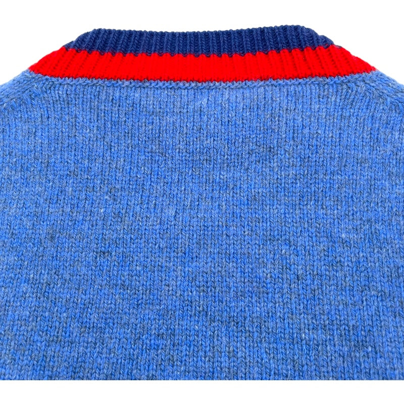 グッチ GUCCI ラビットロゴニットセーター 519831 ブルー 羊毛 レディース セーター