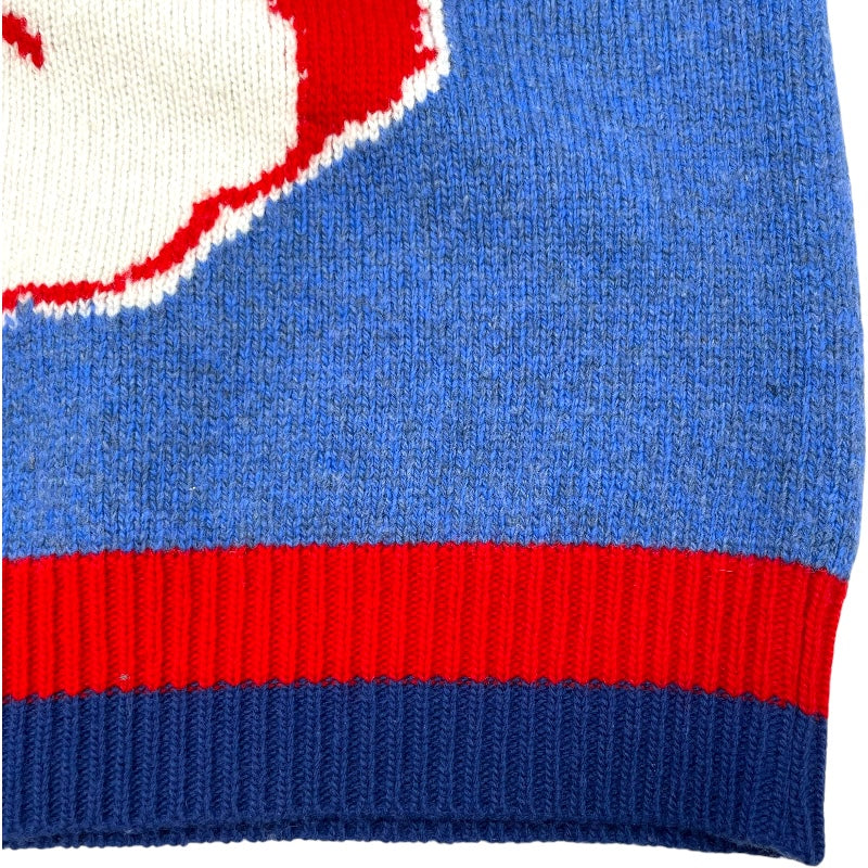 グッチ GUCCI ラビットロゴニットセーター 519831 ブルー 羊毛 レディース セーター