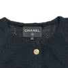 シャネル CHANEL ホースボタンツイードカーディガン P57896 ブラック コットン レディース カーディガン