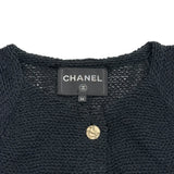 シャネル CHANEL ホースボタンツイードカーディガン P57896 ブラック コットン レディース カーディガン